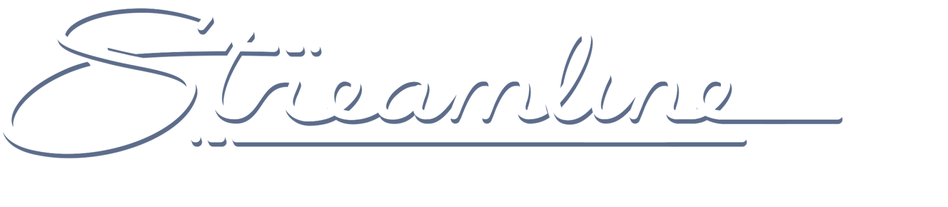 Streamline logo with a stylized script font and a horizontal line below the word.