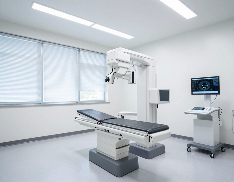 Sala radiologica con apparecchiatura RX