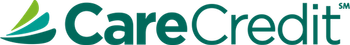 CareCredit logo in teal and green with a swoosh icon