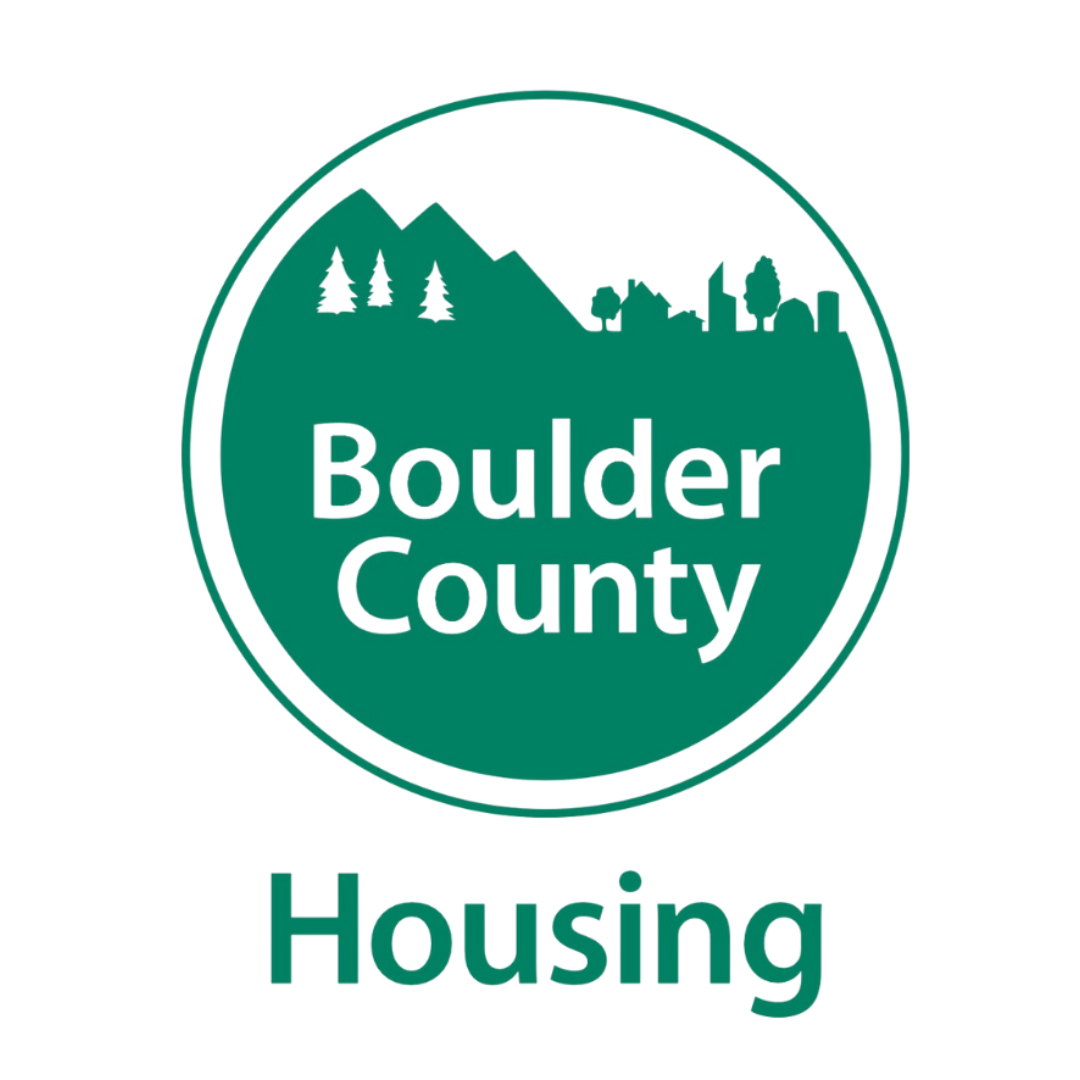 a logo for boulder county housing authority is shown on a white background .