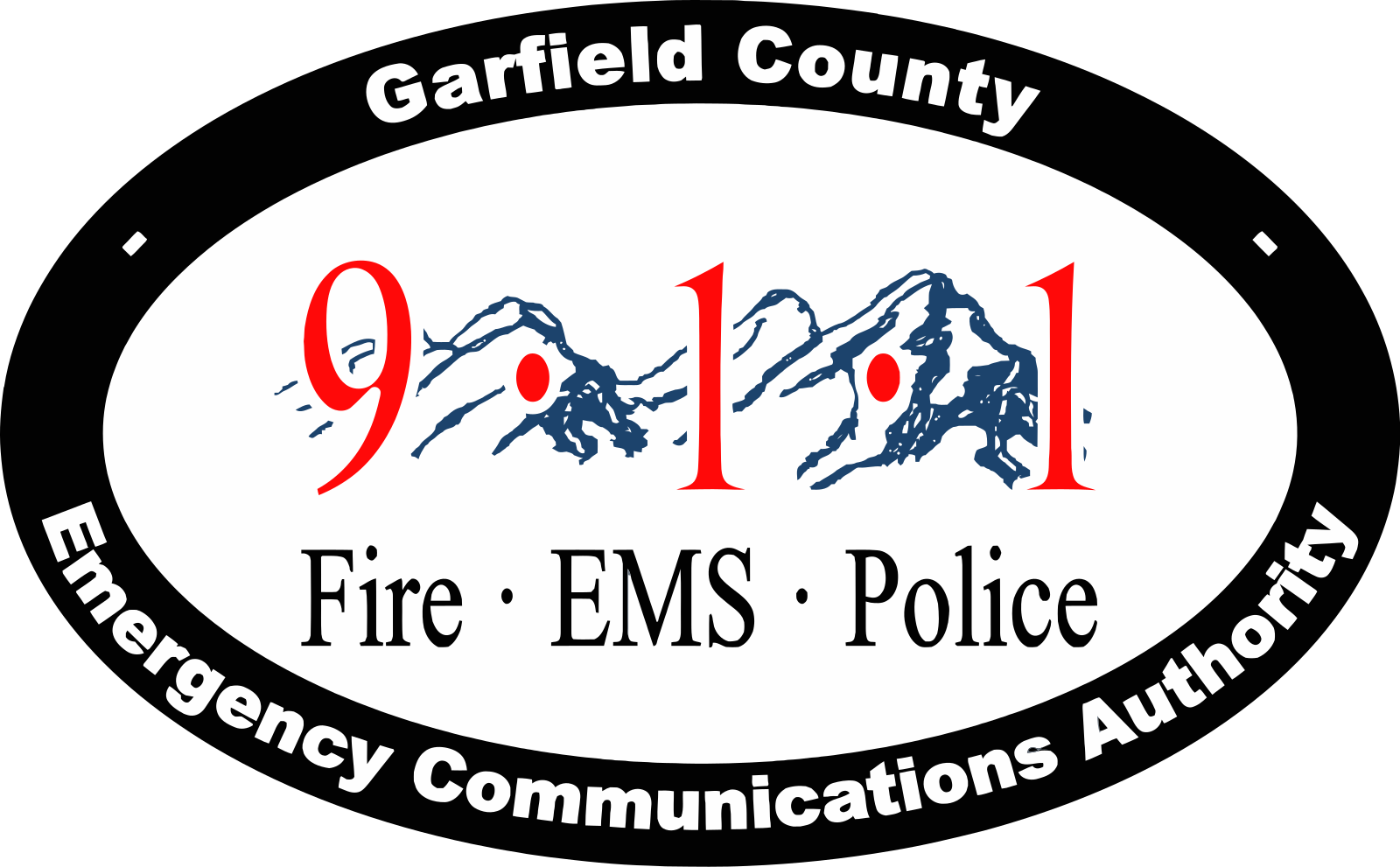 A logo for garfield county fire ems police emergency communications authority