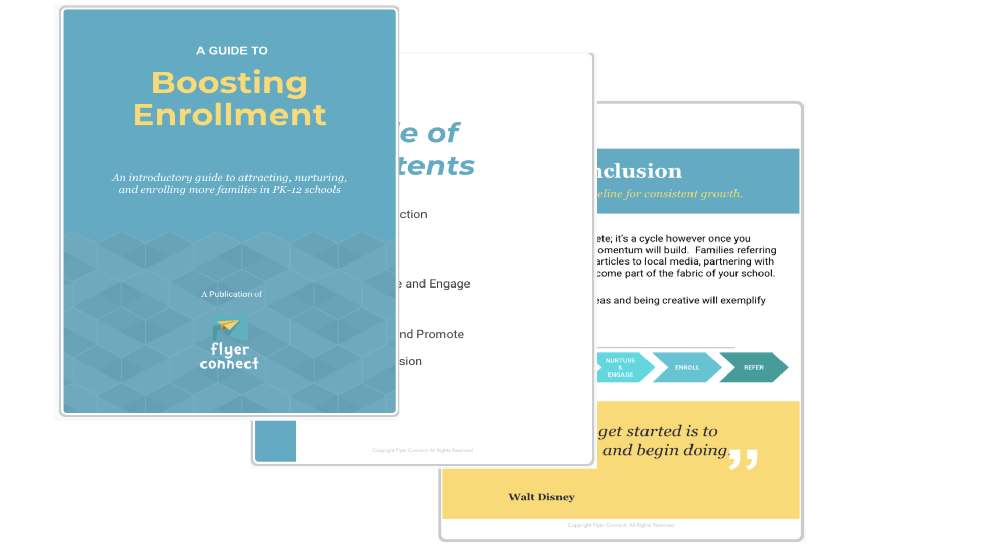 A poster that says boosting enrollment on it