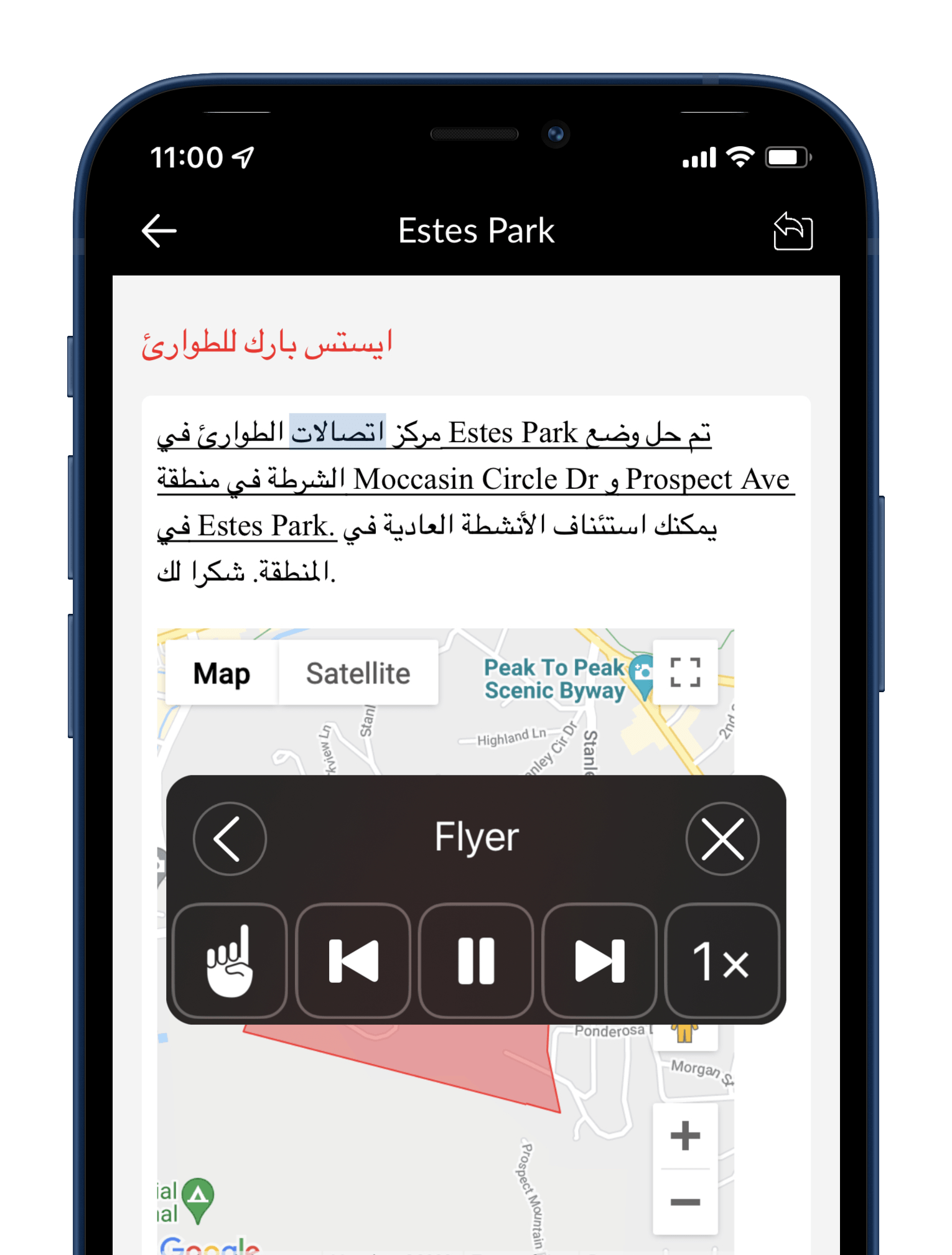 A screenshot of a flyer on a cell phone.
