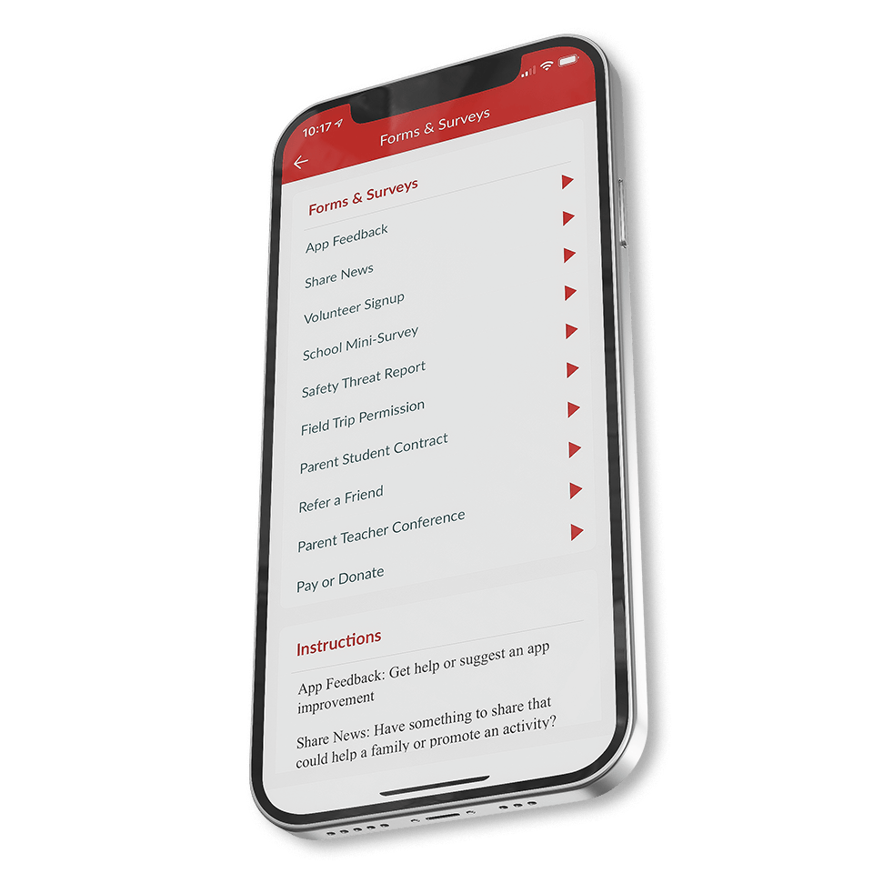 A cell phone with a menu on the screen.