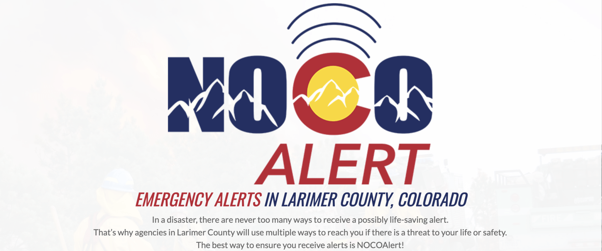 A logo for emergency alerts in laramie county colorado