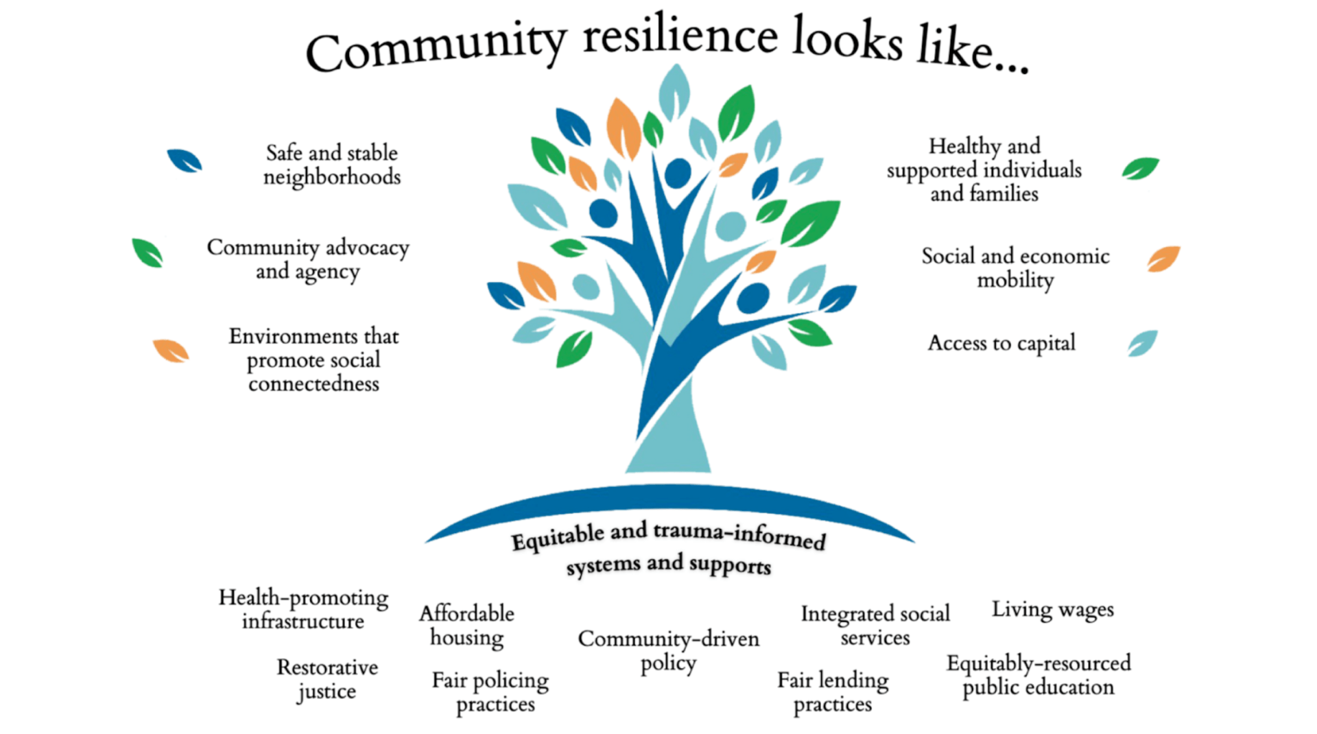 A diagram of a community resilience looks like.