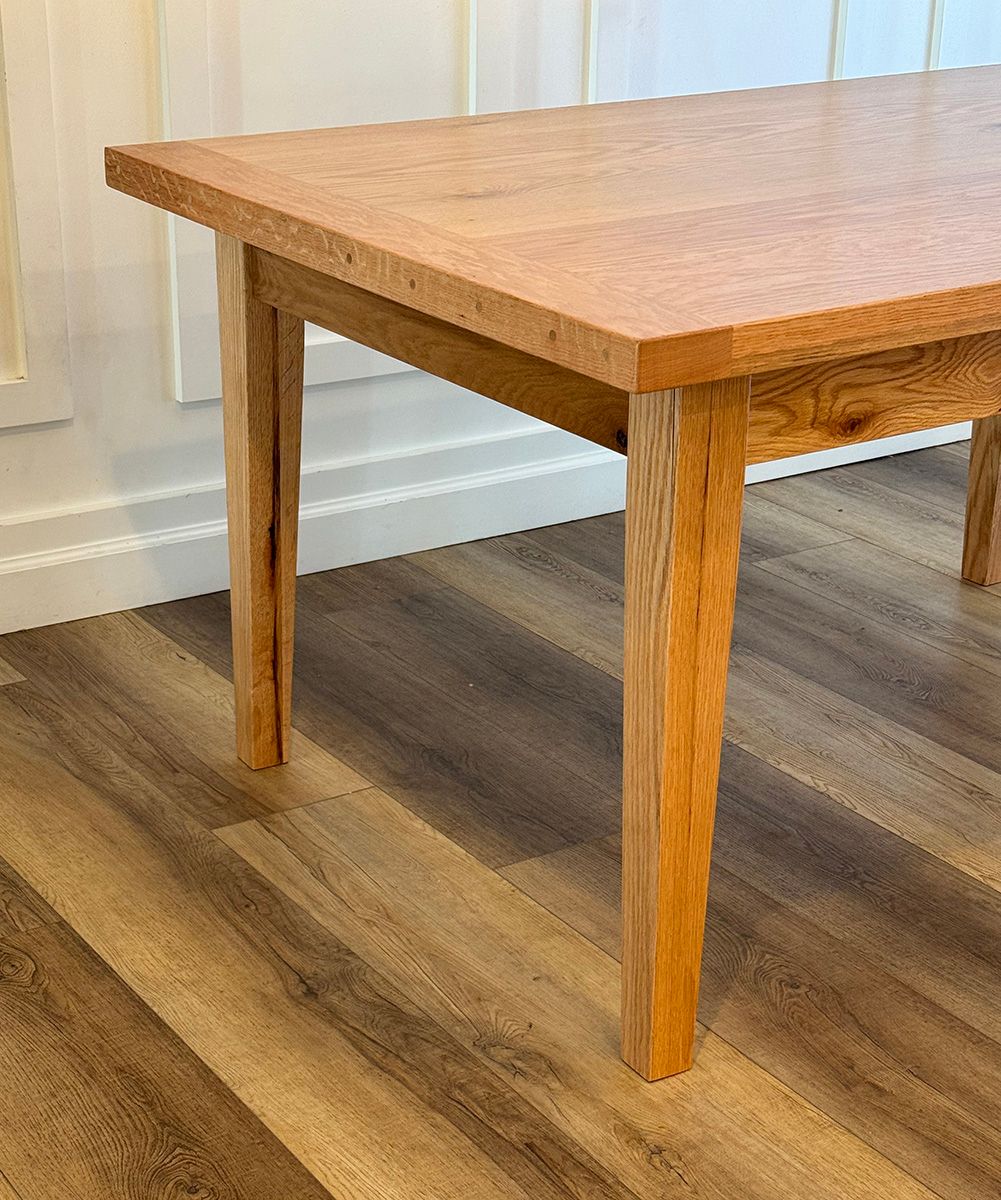 Red Oak Wood Table with Optional Wood Bench