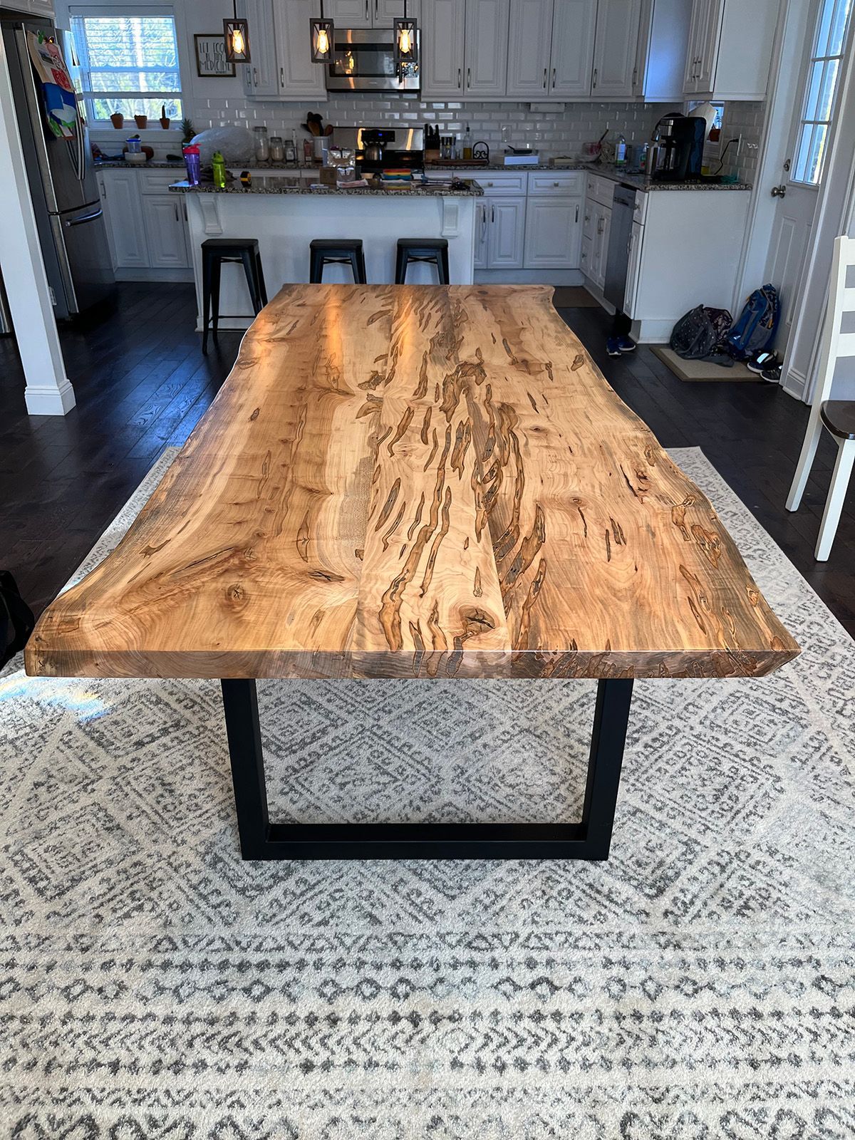 Ambrosia Maple Wood Table with Live Edge