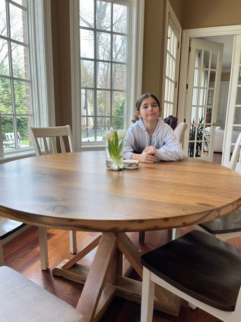 Natural Oak Round Reclaimed Wood Table ⭐ Customer favorite design