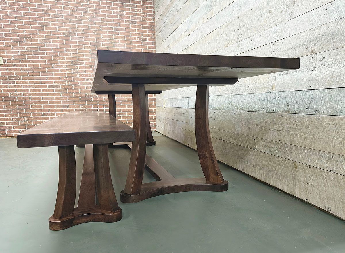 Custom Solid Walnut Dining Table - 