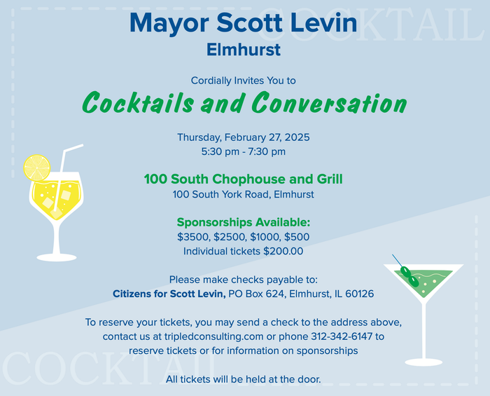 Mayor scott levin invites you to celebrating elmhurst fundraiser