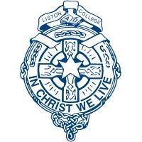 Blue school seal for Liston College with a star and the motto “In Christ We Live.”