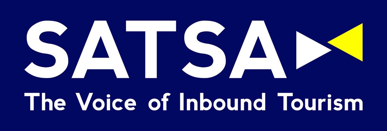 SATSA logo with white text on a dark blue background, featuring a white triangle and a yellow triangle to the right.