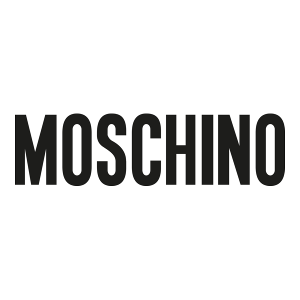 Logotipo negro de MOSCHINO sobre fondo blanco
