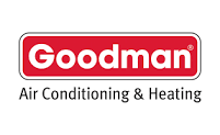 Goodman Air Conditioning & Heating logo in red and black text on white background