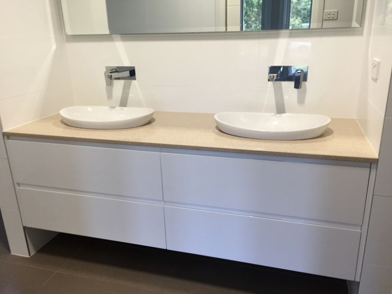 Newly Renovated Dual Sink in Bathroom — Innovative Design in Salamander Bay, NSW