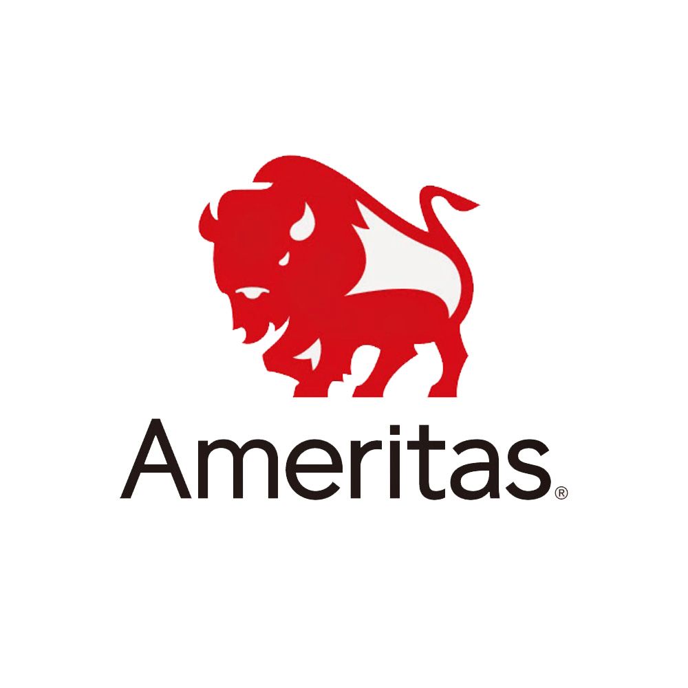 The ameritas logo has a red bison on it.
