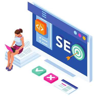 illustration of a woman using a laptop