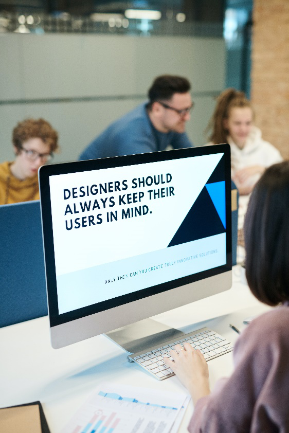 People in an office on computers