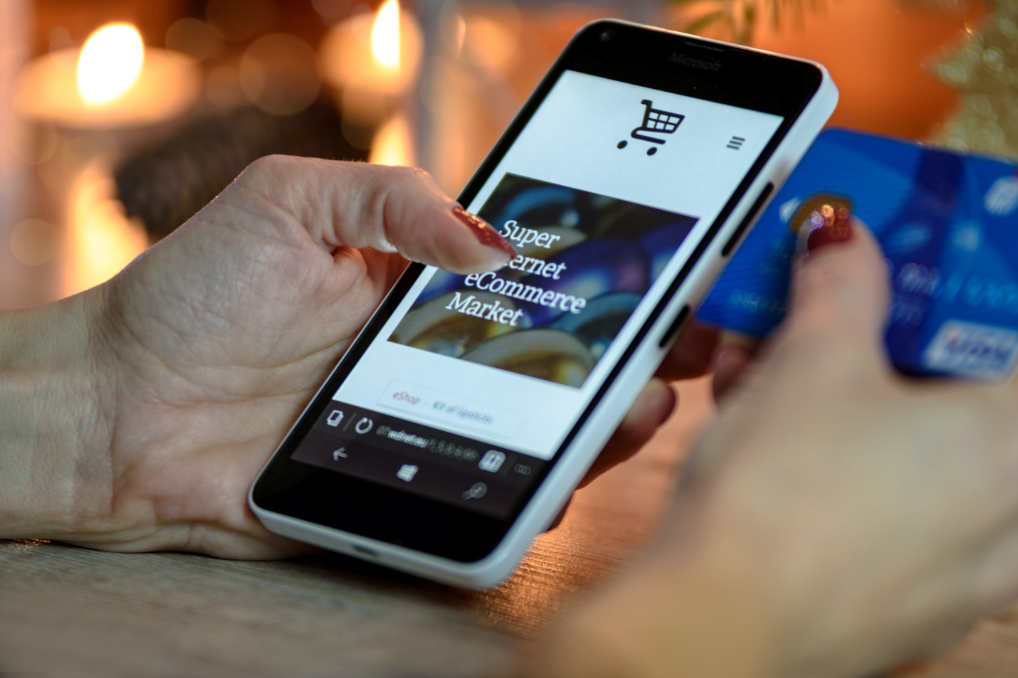 A person making an online purchase