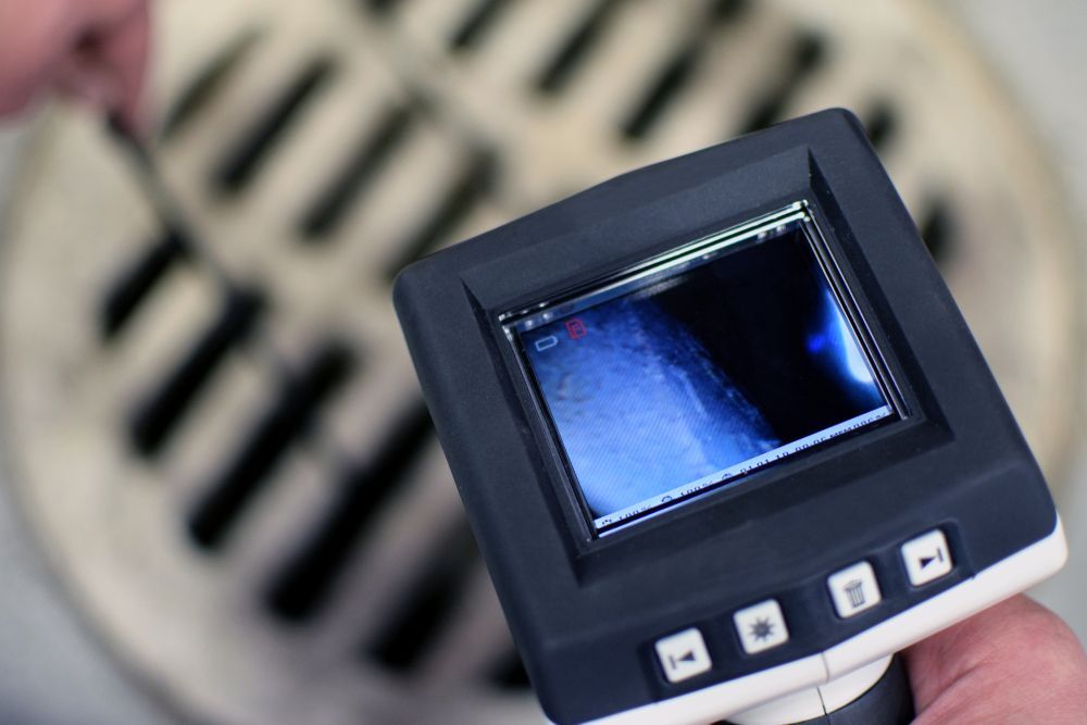 Examining a drain grate with a camera. Close-up view of the inside. — Plumbtek Solutions In Mudgeeraba, QLD