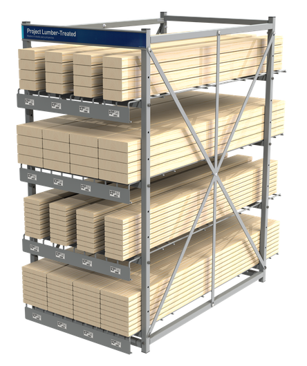 A stack of wooden blocks sitting on top of each other on a metal rack.