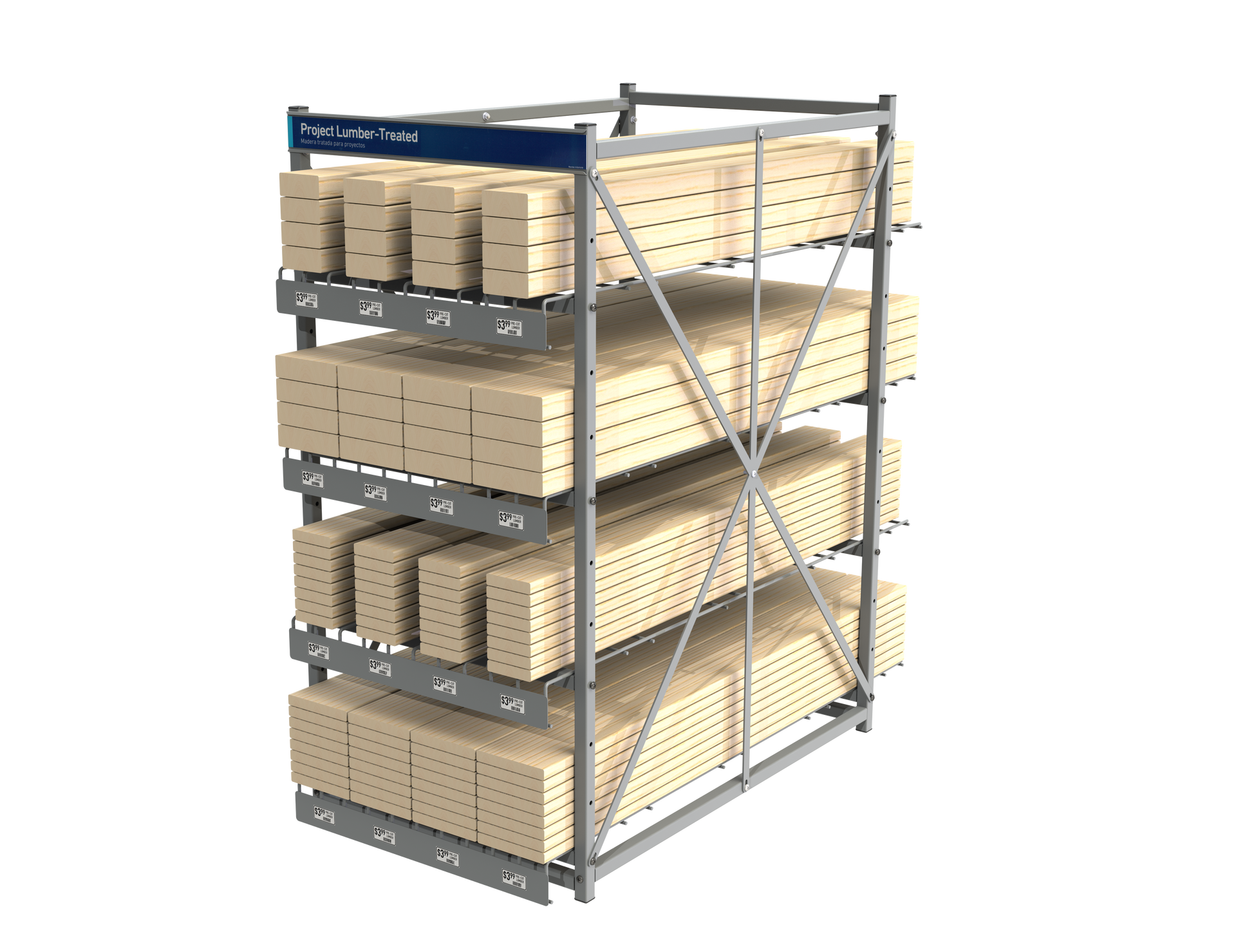 A stack of bricks sitting on top of each other on a metal rack.