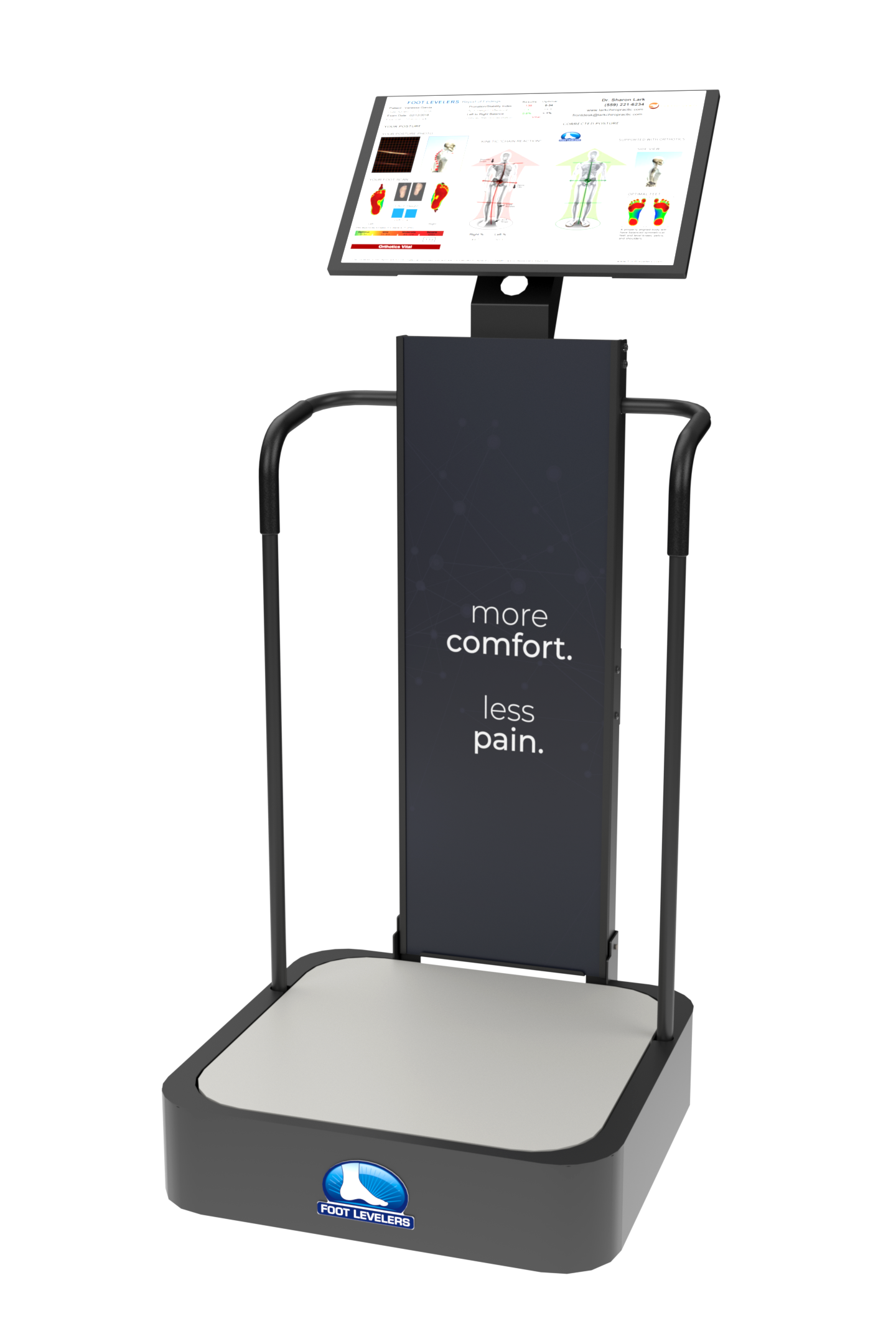 A machine with a tablet on top of it on a white background.