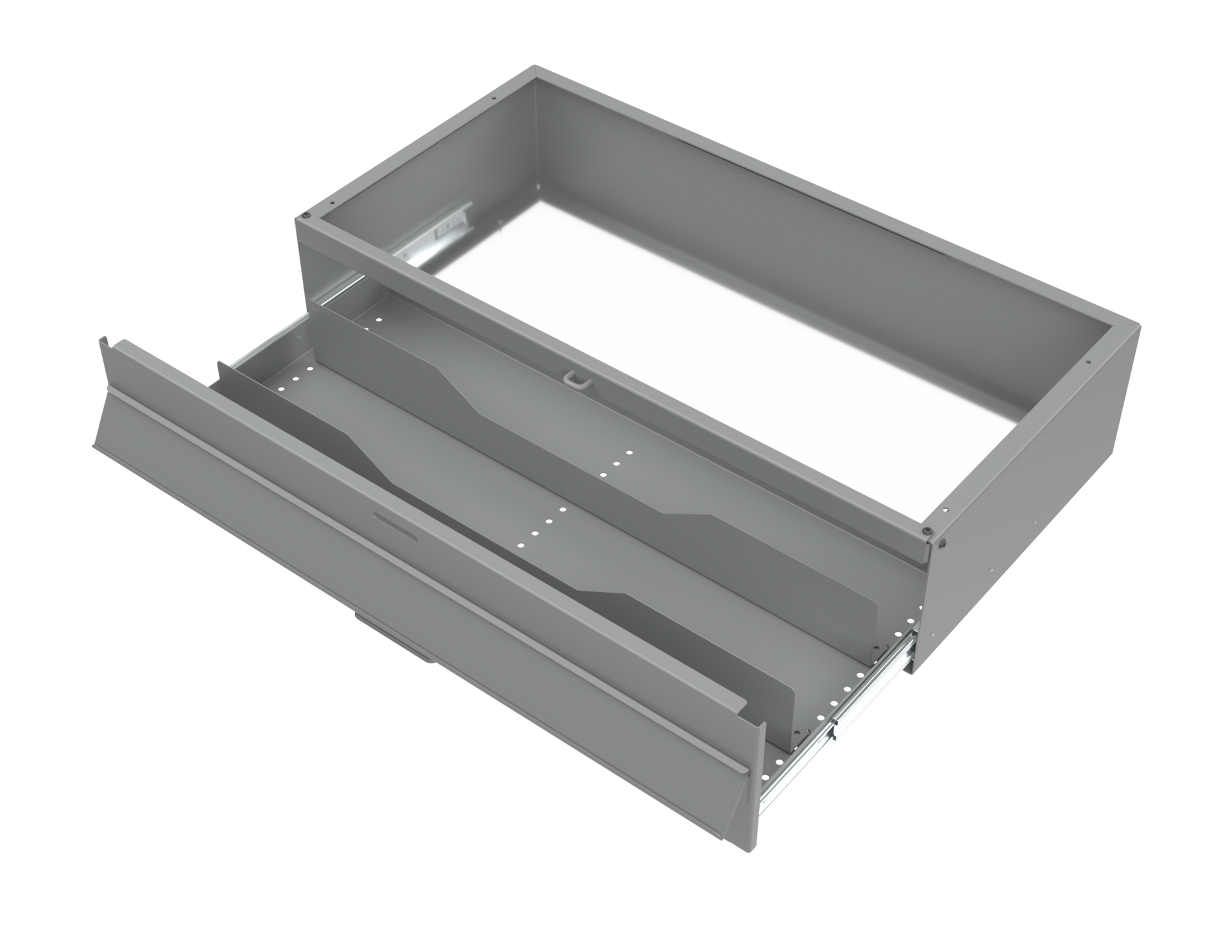 A locking security drawer with a clear window on top