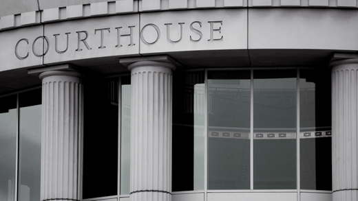 Courthouse building with columns,