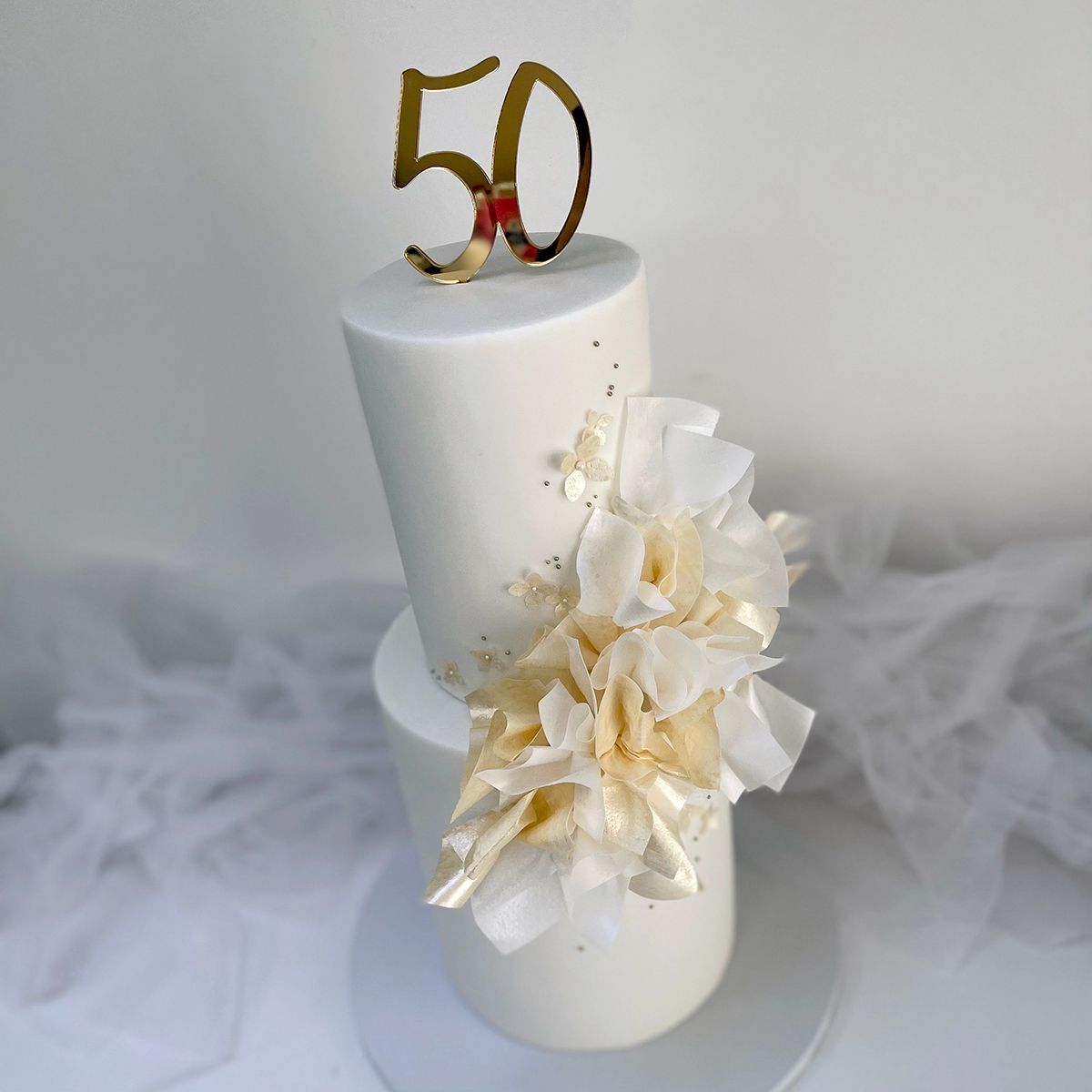 Golden Wedding Anniversary cake Bramhall