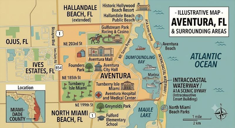 Aventura FL Map