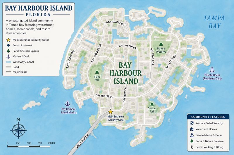 Bay Harbour Island FL Map
