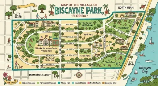 Biscayne Park FL Map