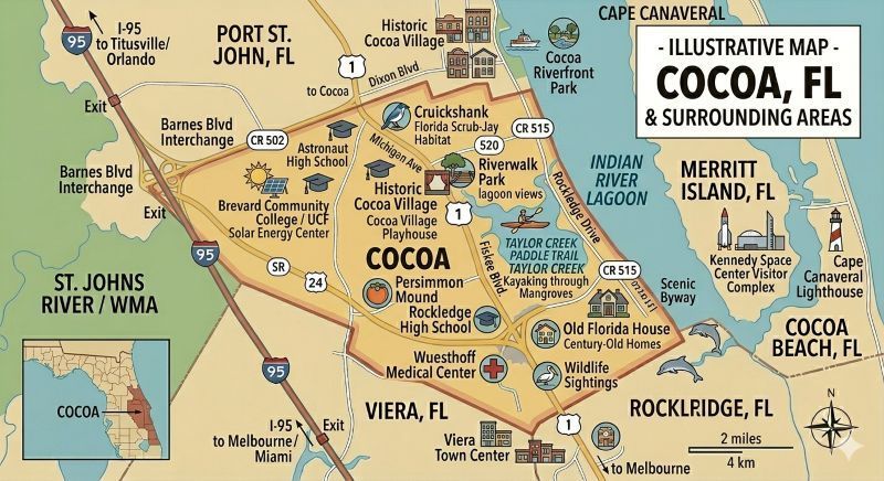 Map of Cocoa FL