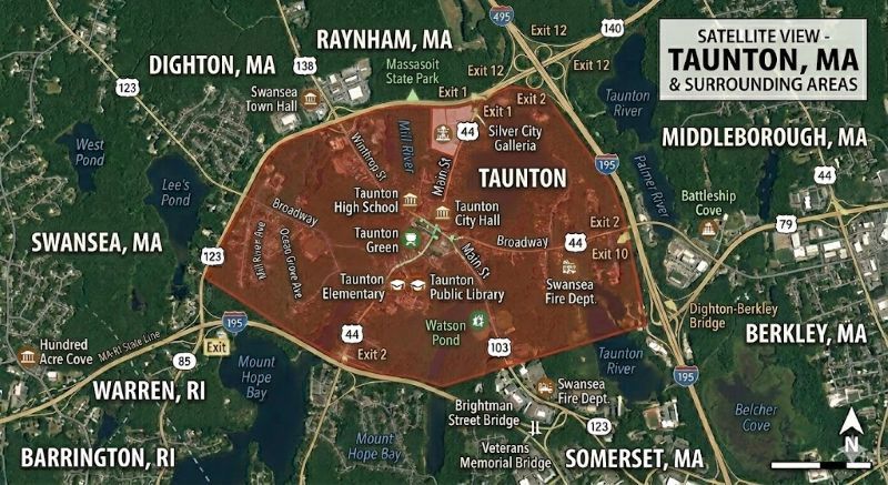 Taunton MA Map
