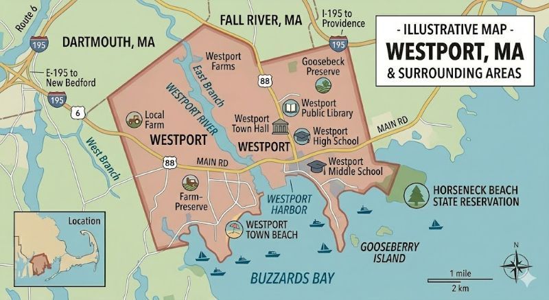 Westport MA Map