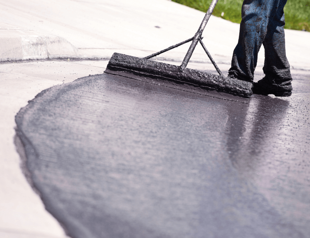 Cracked concrete driveway