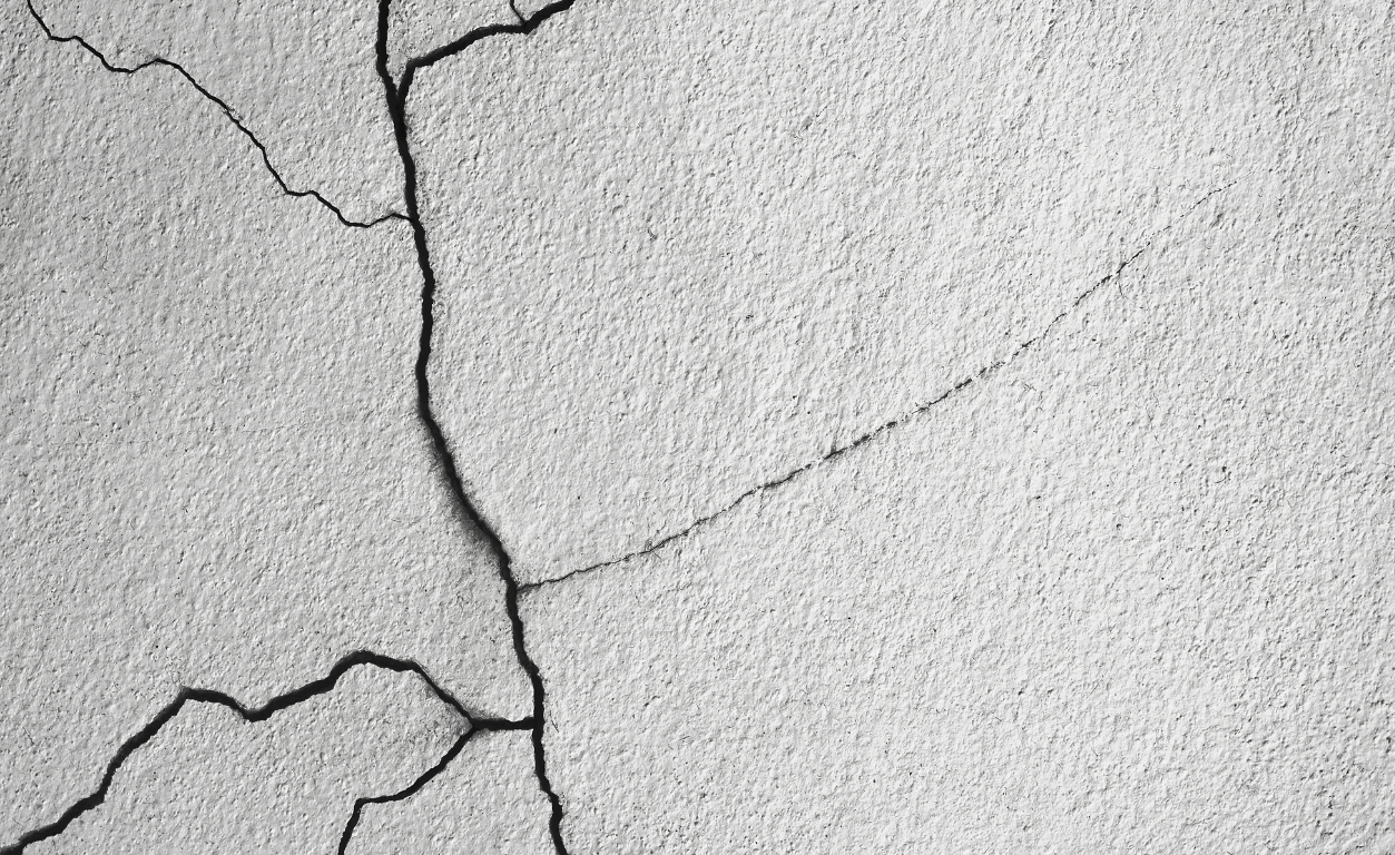 Cracked concrete driveway