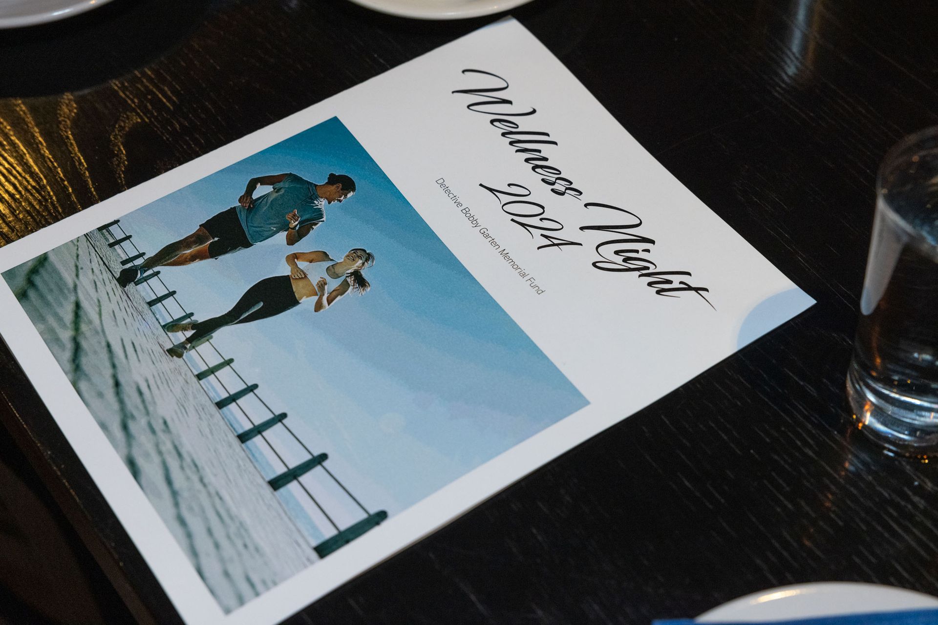 A pamphlet with a picture of a man and woman on it