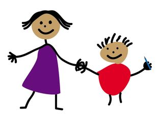 paediatricks logo mother and child character