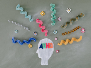 Brain with colorful