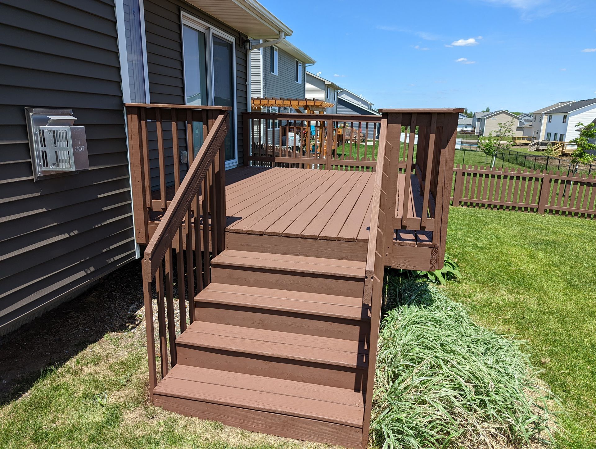 Freshly stained deck in Huxley Iowa