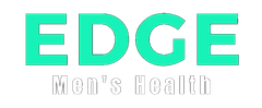 Logo with "EDGE" in turquoise letters above "Men's Health" in outlined gray text.