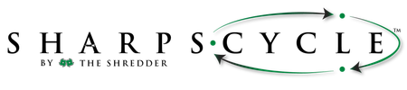 Sharp Cycle logo with black text and green oval swoosh
