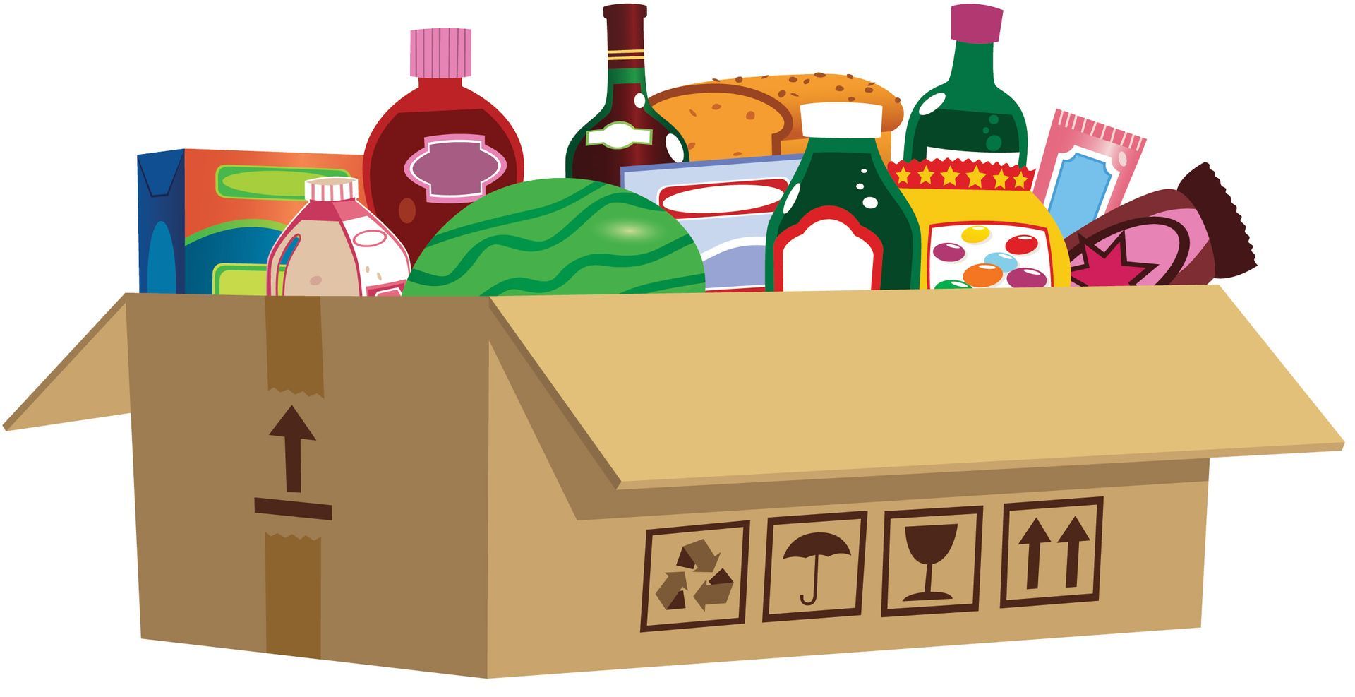 box of shelf staple food