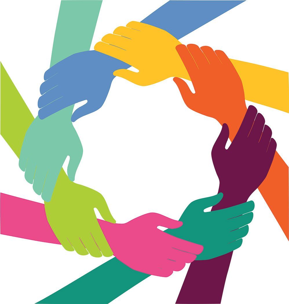 Partners of diverse cultures join hands as partners
