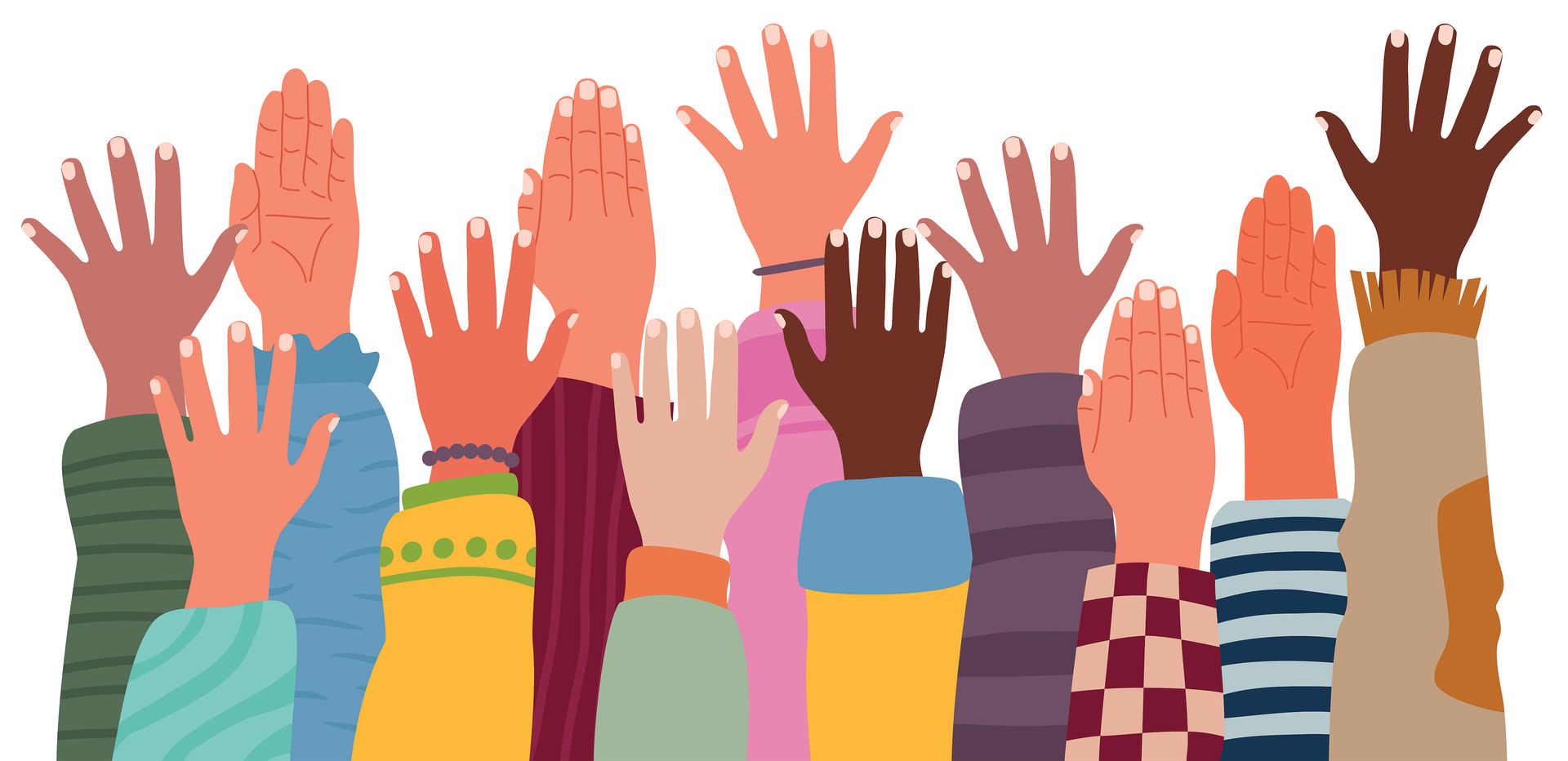 volunteers with show of hands
