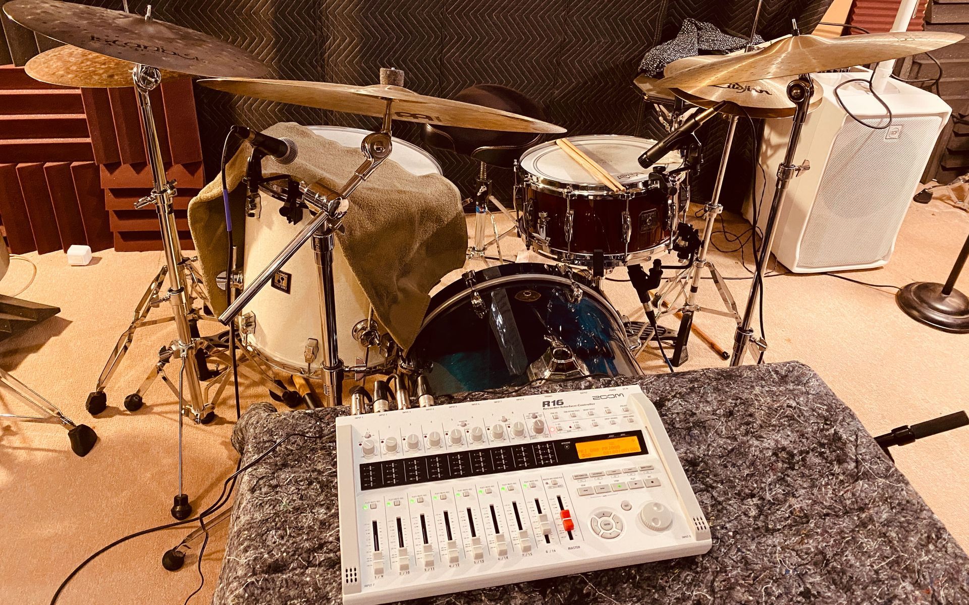 Sound Mixer and a Drum Set