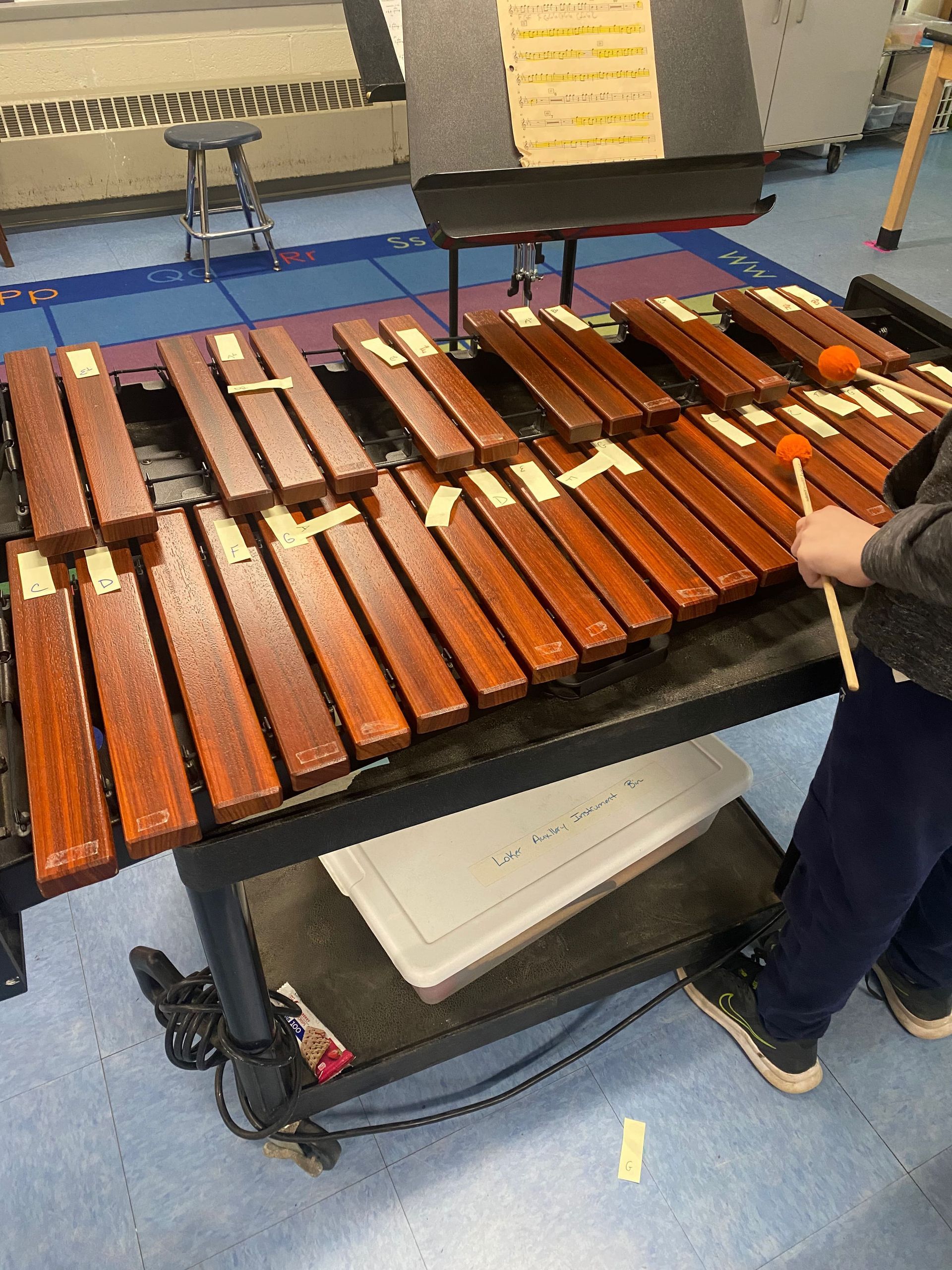 someone playing the xylophone
